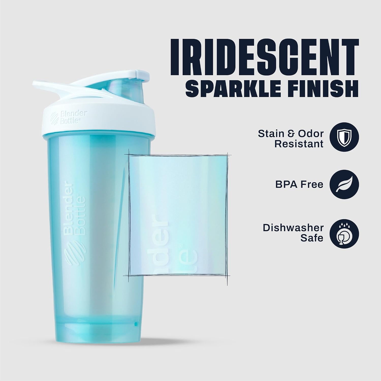 BlenderBottle Sport Flip Tritan Shaker Bottle 28 oz Blue Haze