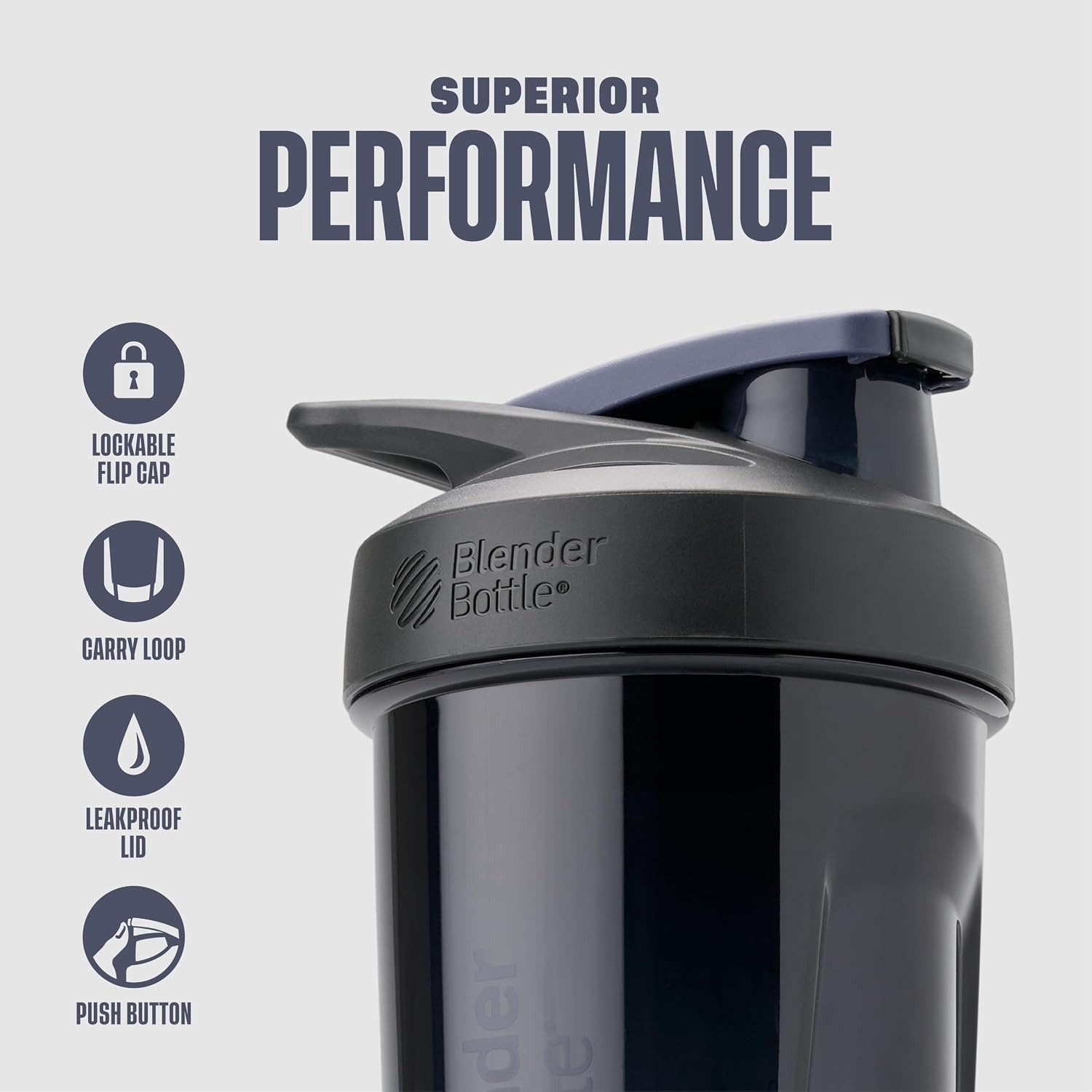 BlenderBottle Sport Flip Tritan Shaker Bottle 28 oz Black