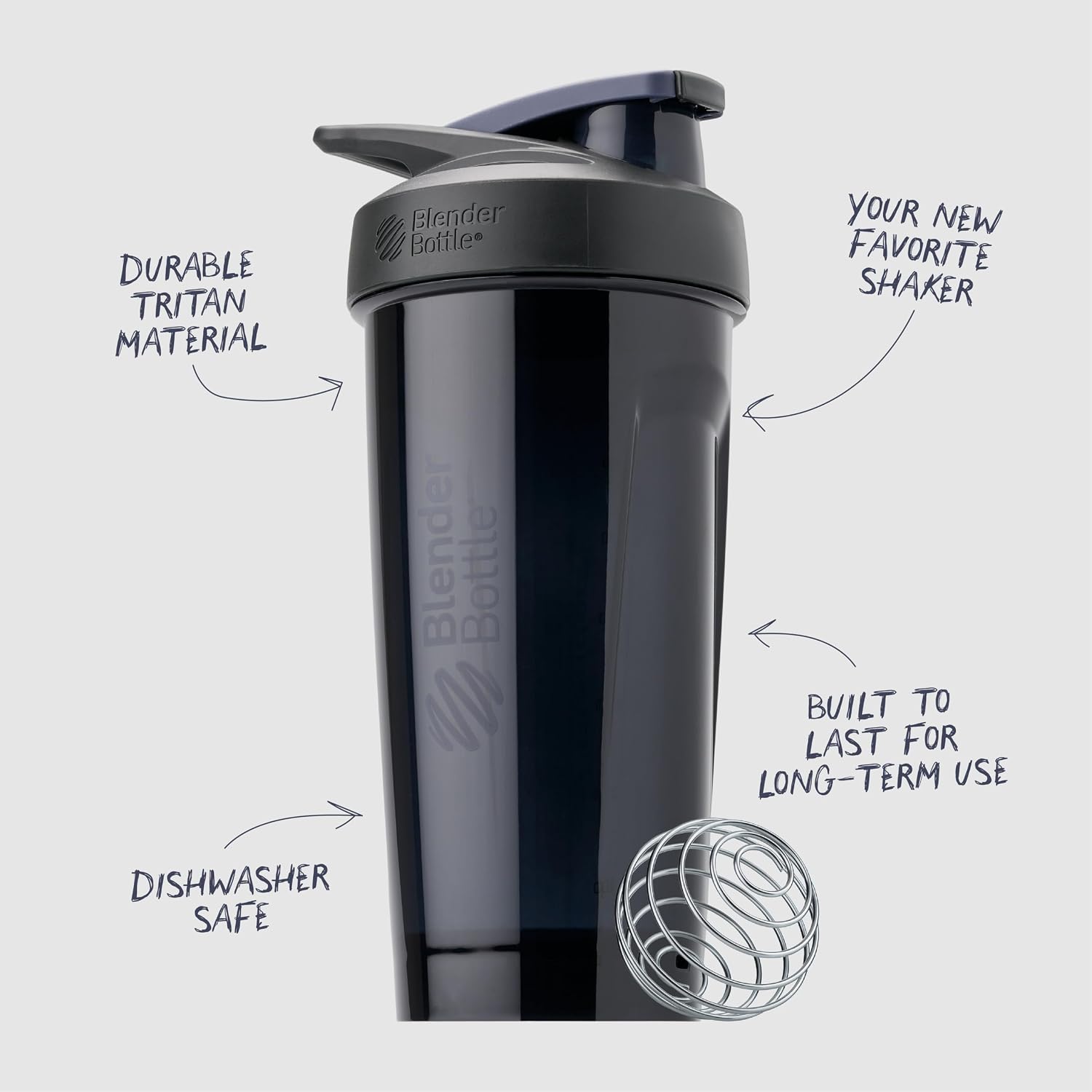 BlenderBottle Sport Flip Tritan Shaker Bottle 28 oz Black