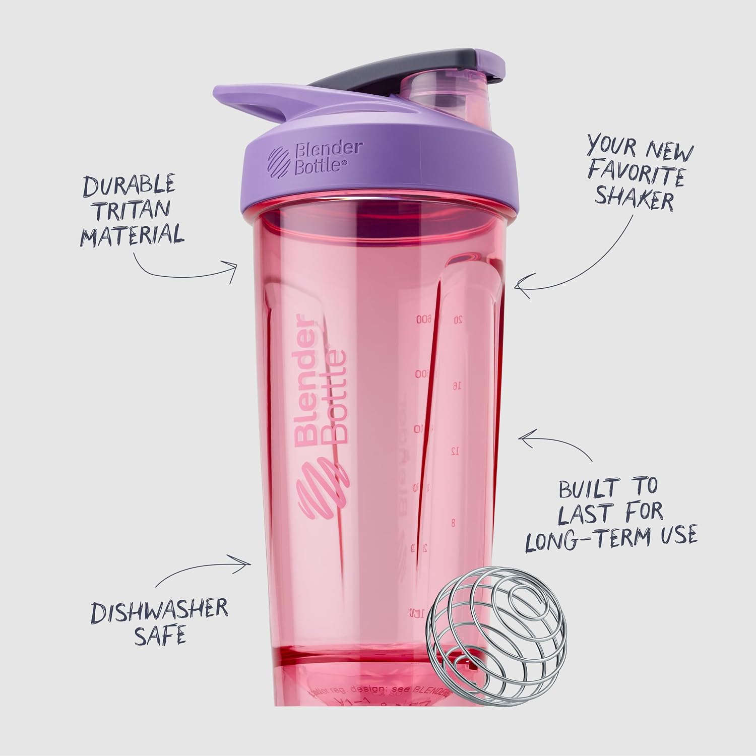 BlenderBottle Sport Flip Tritan Shaker Bottle 28 oz Purple Purple/Pink
