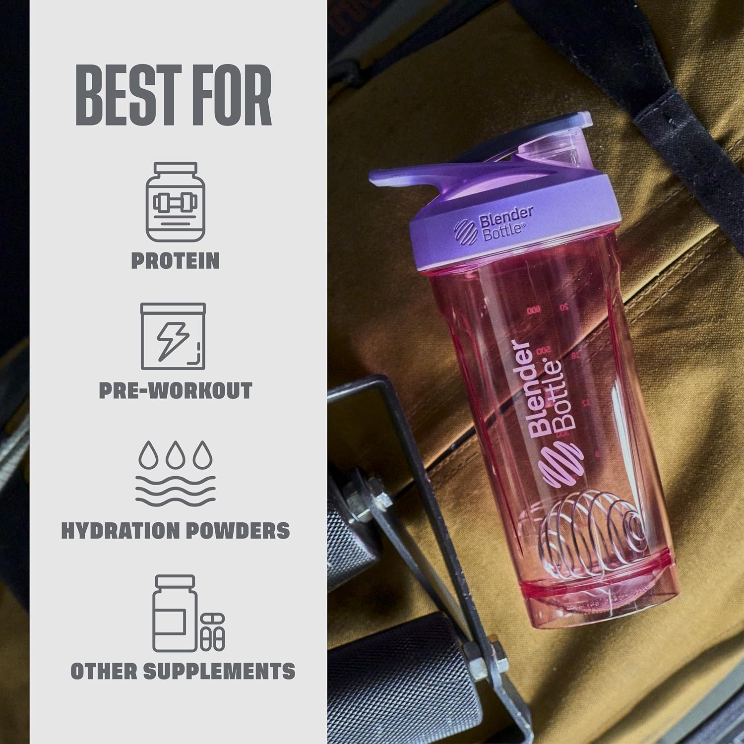 BlenderBottle Sport Flip Tritan Shaker Bottle 28 oz Purple Purple/Pink