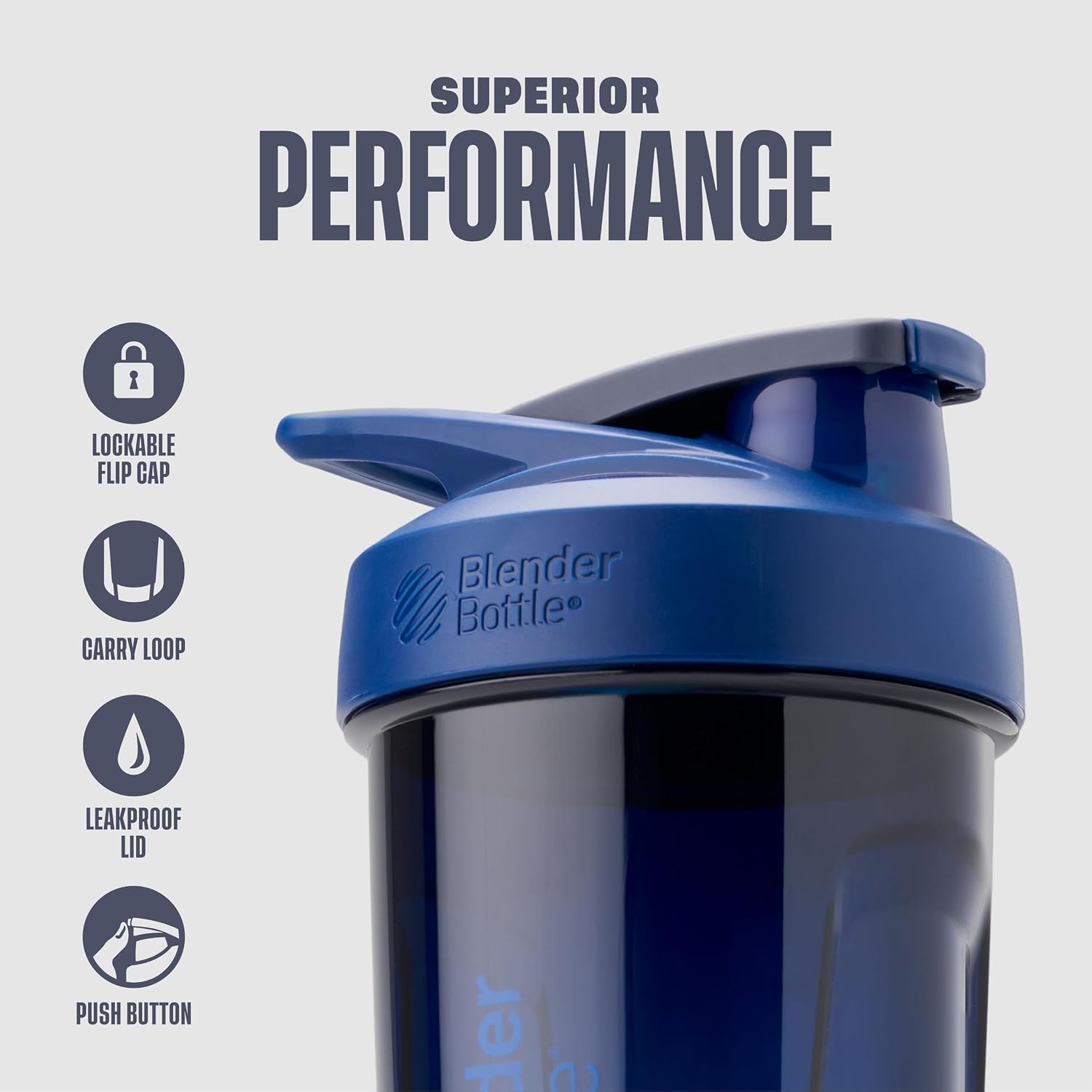 BlenderBottle Sport Flip Tritan Shaker Bottle 28 oz Blue Blue - New