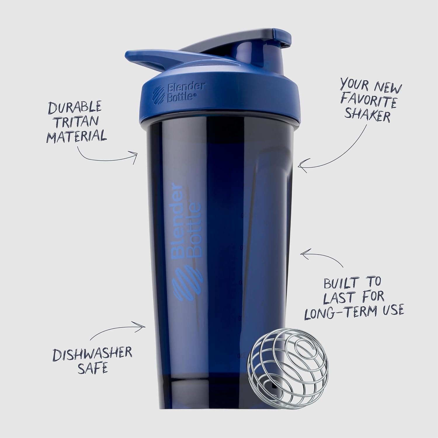 BlenderBottle Sport Flip Tritan Shaker Bottle 28 oz Blue Blue - New