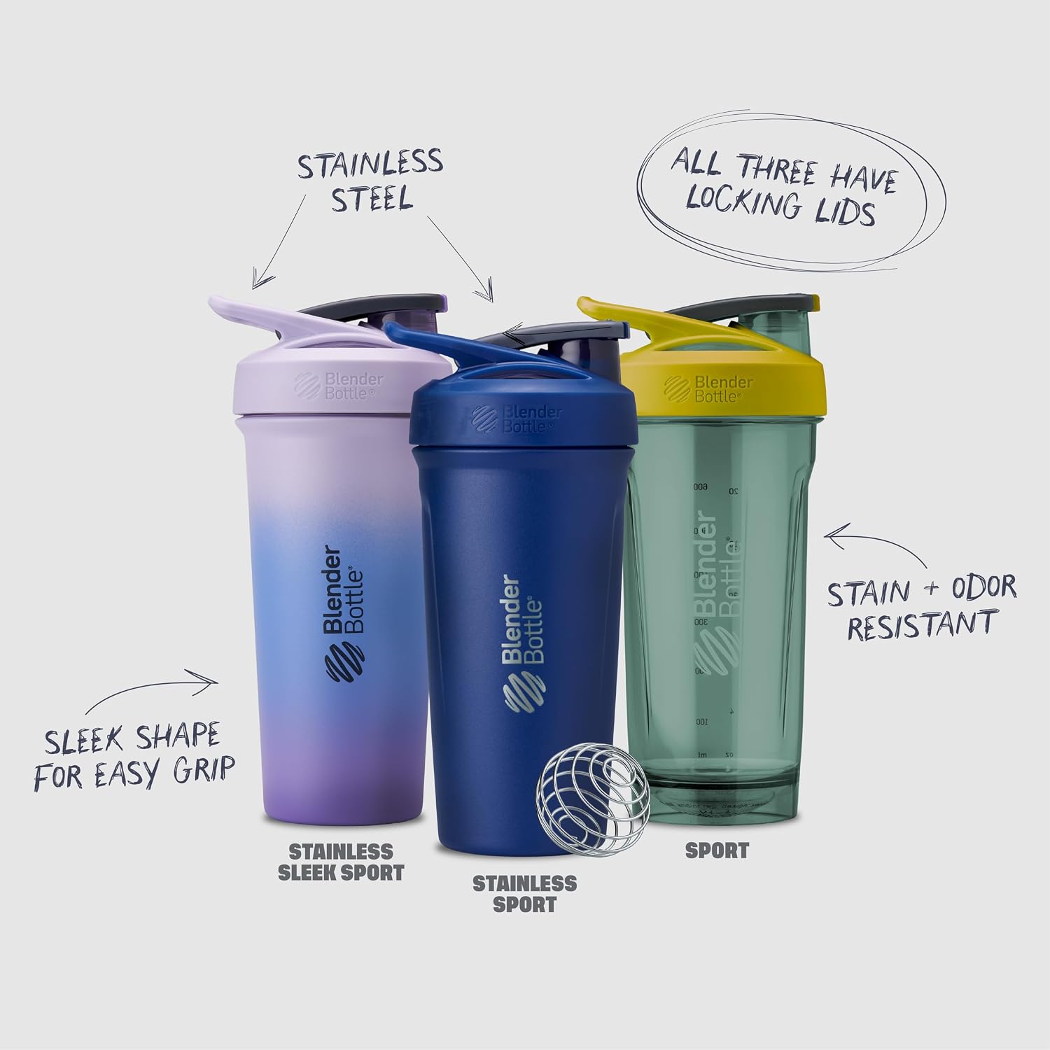 BlenderBottle Sport Flip Tritan Shaker Bottle 28 oz Blue Blue - New