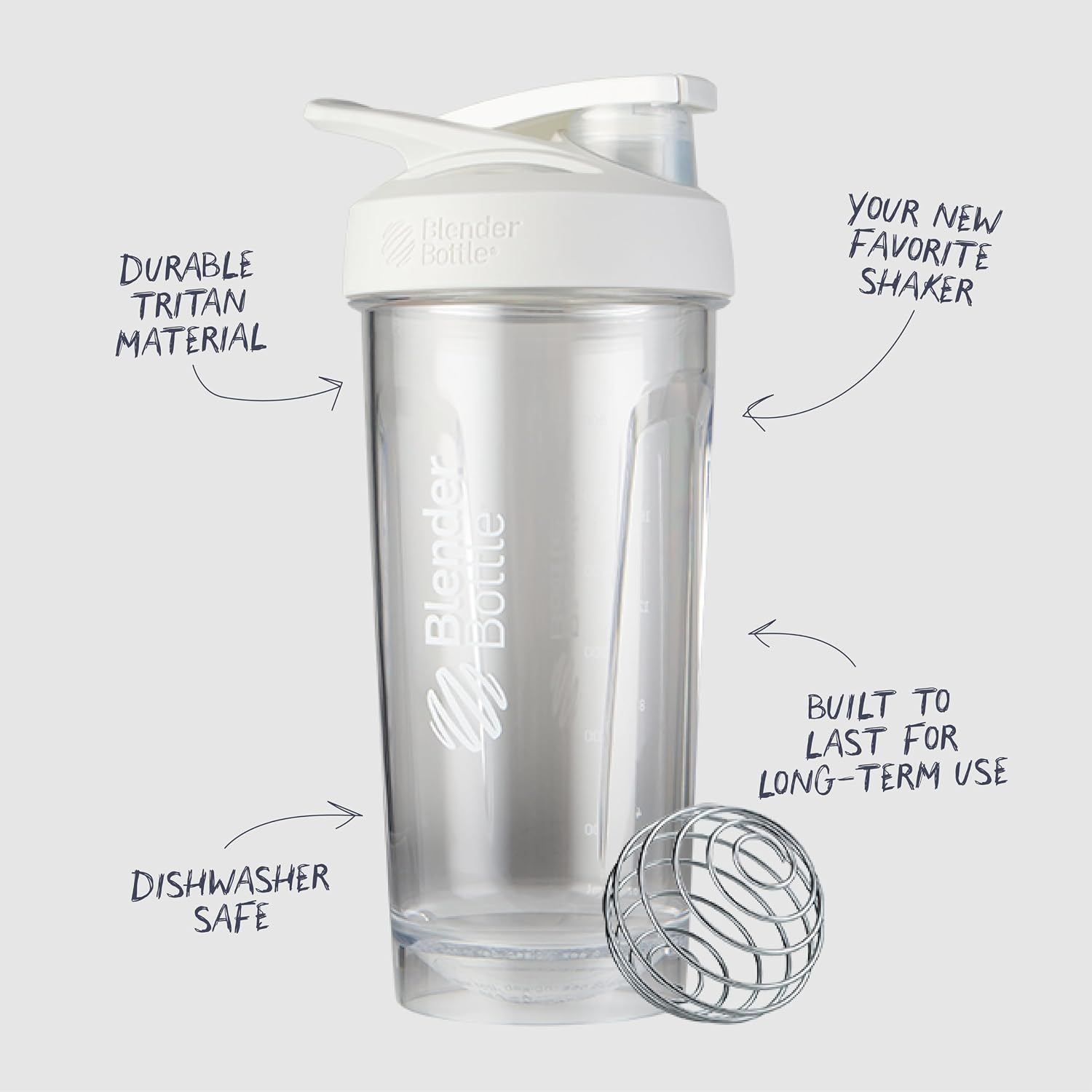 BlenderBottle Sport Flip Tritan Shaker Bottle 28 oz White
