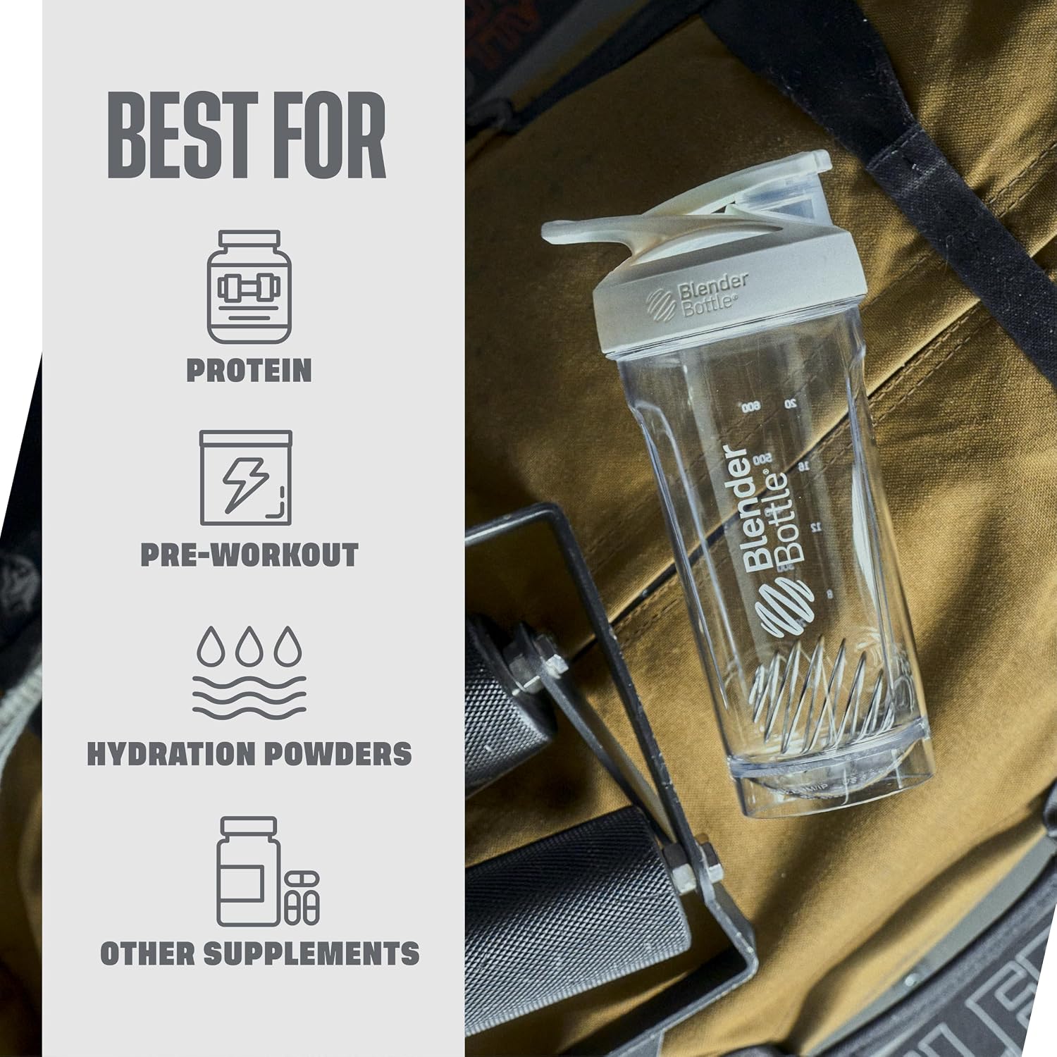 BlenderBottle Sport Flip Tritan Shaker Bottle 28 oz White