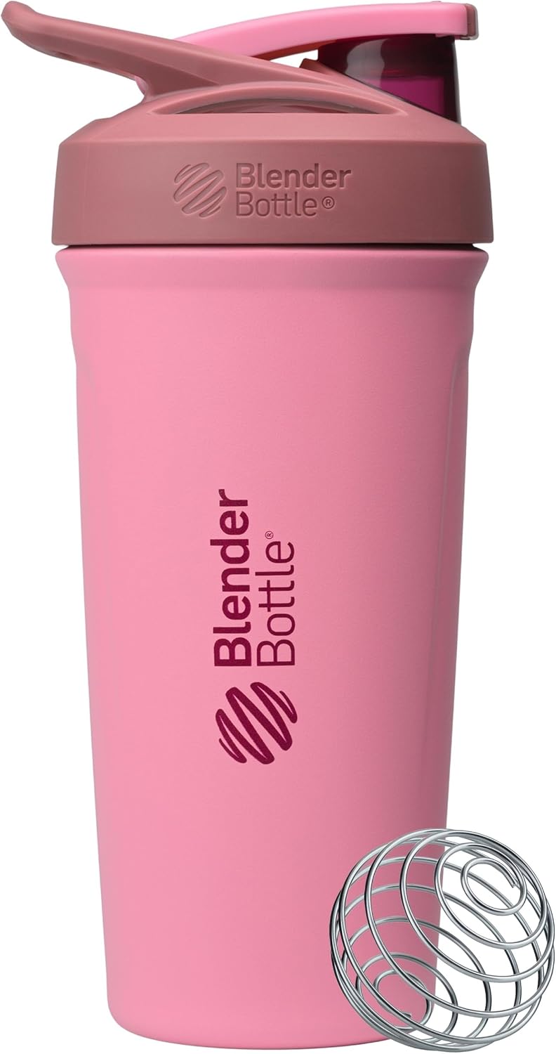 BlenderBottle Sport Flip Stainless Steel Shaker Bottle 24 oz Pink Pink - New