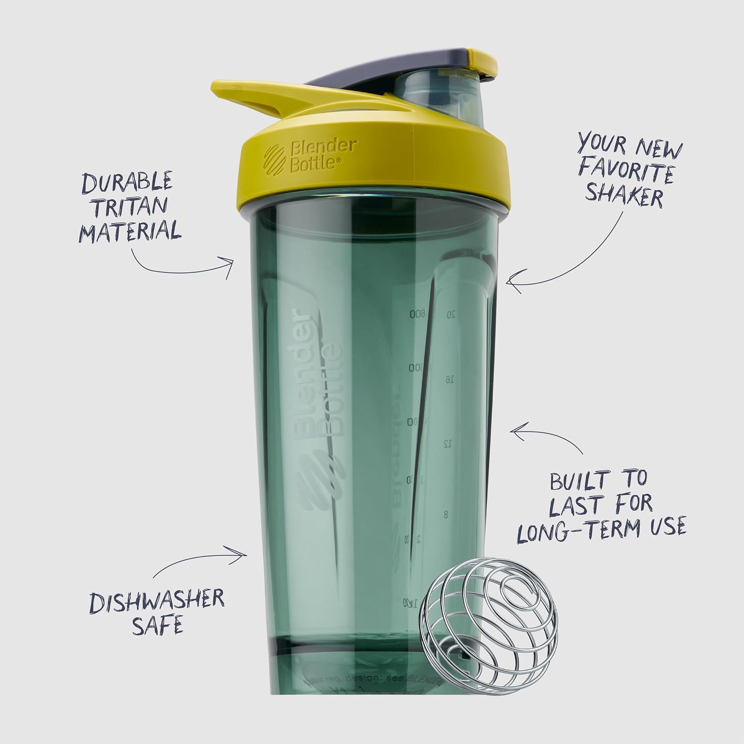 BlenderBottle Sport Flip Tritan Shaker Bottle 28 oz Yellow