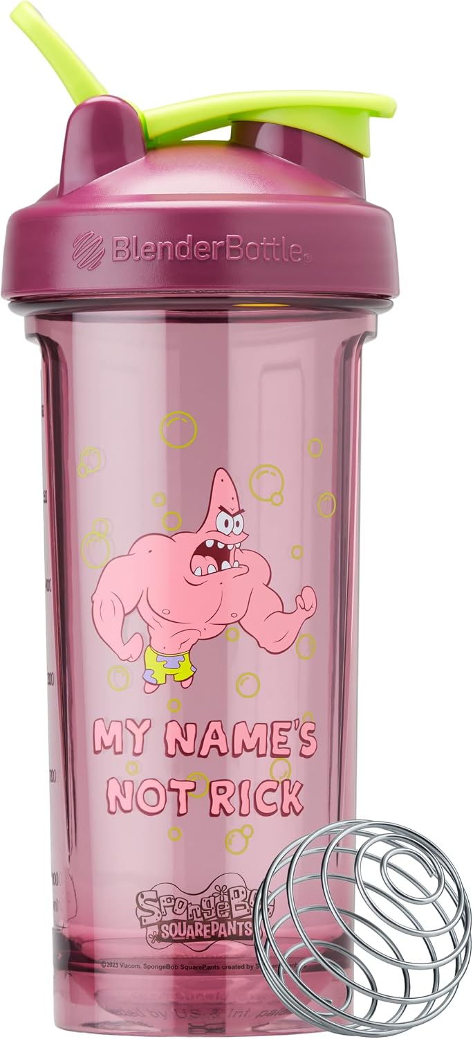 BlenderBottle SpongeBob ProSeries Tritan Shaker Bottle 28 oz Red My Names Not Rick