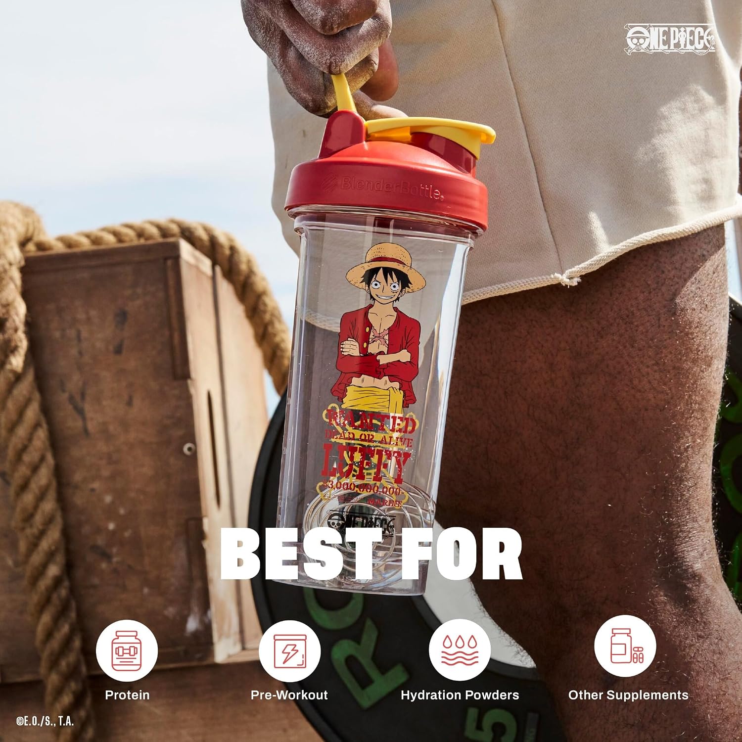 BlenderBottle One Piece ProSeries Tritan Shaker Bottle 28 oz Luffy