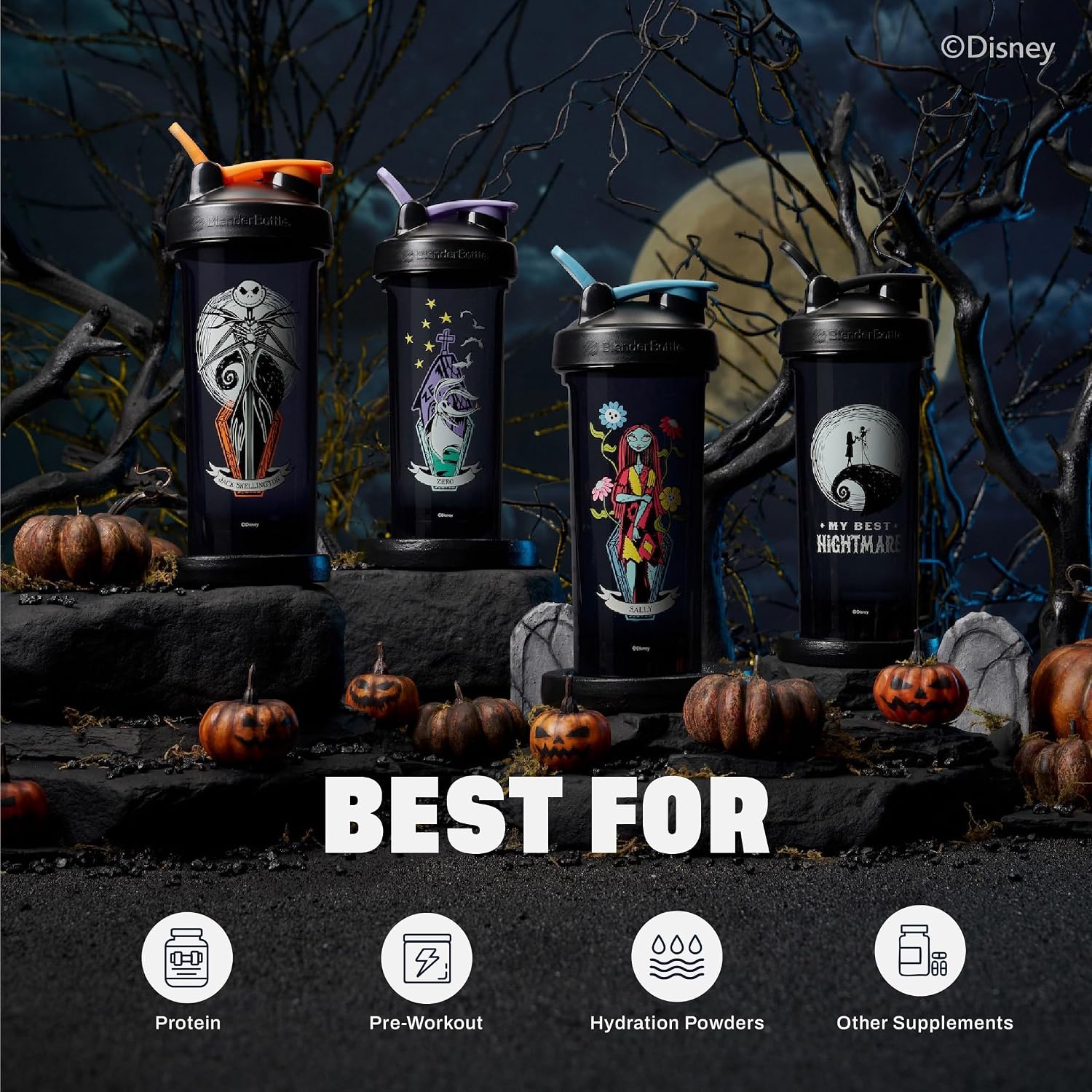 BlenderBottle Nightmare Before Christmas ProSeries Shaker Bottle 28oz Sally