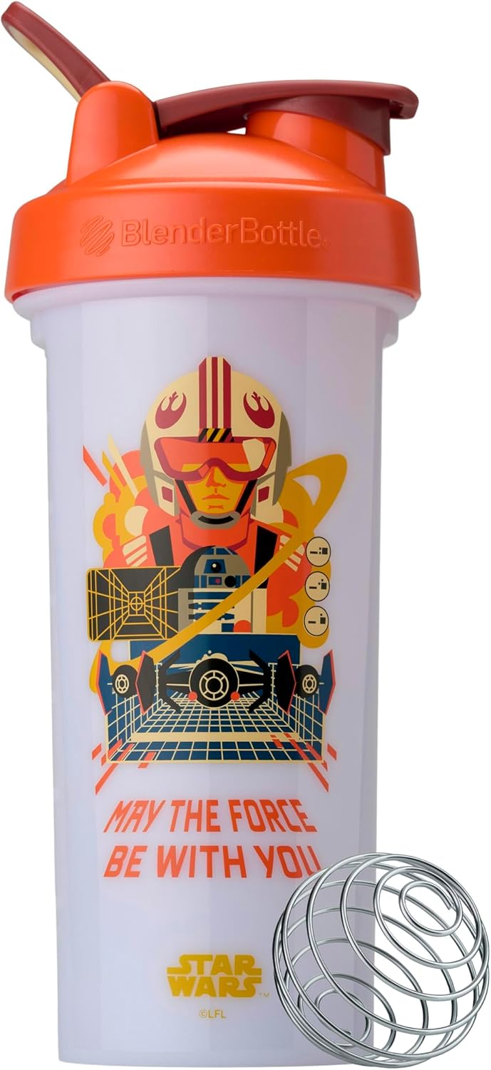 BlenderBottle Star Wars ProSeries Tritan Shaker Bottle 28 oz Orange/White May The Force Be With You