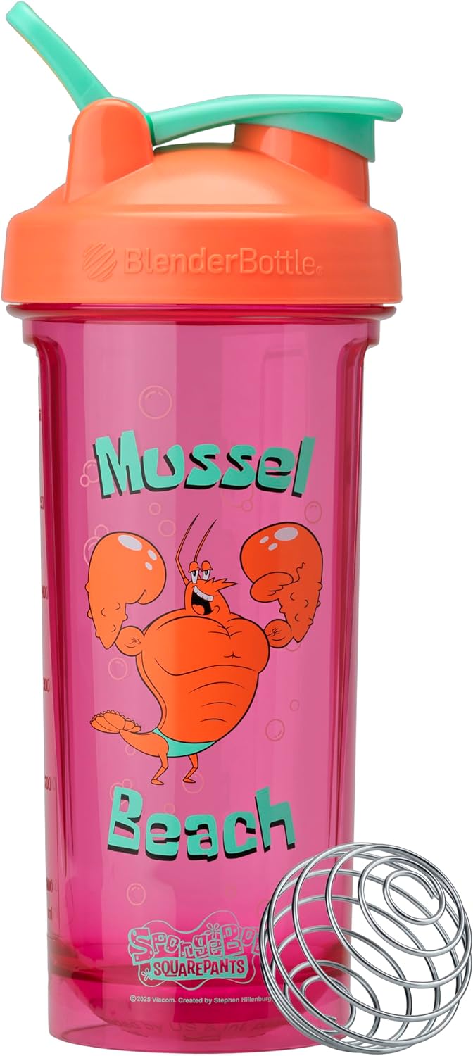 BlenderBottle SpongeBob ProSeries Tritan Shaker Bottle 28 oz, Mussel Beach