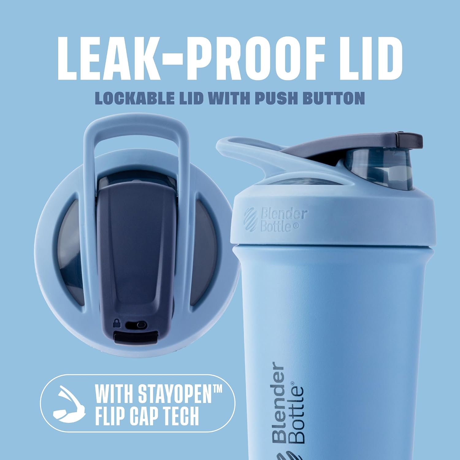 BlenderBottle Sport Sleek Stainless Steel Shaker Bottle 25 oz Dusty Blue