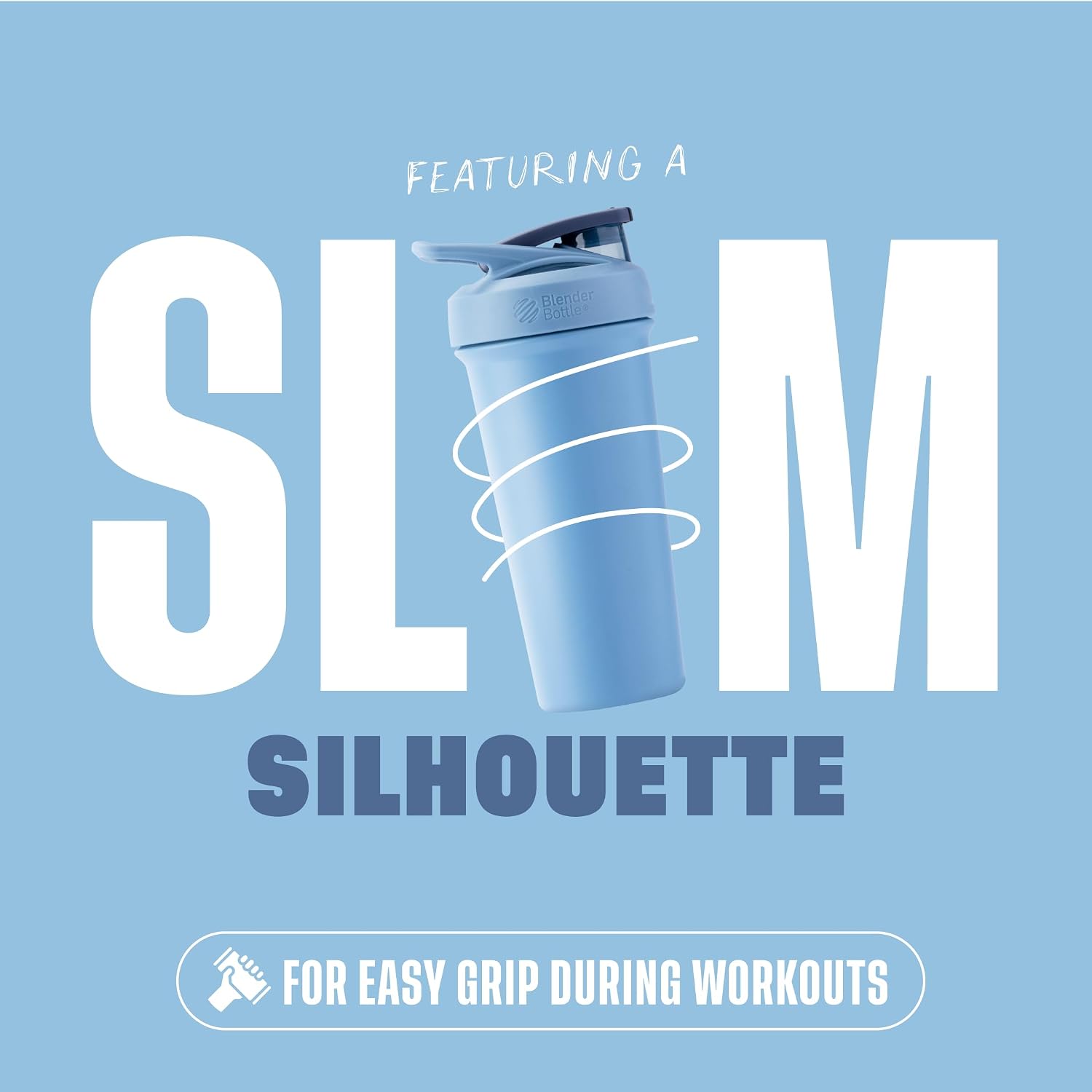 BlenderBottle Sport Sleek Stainless Steel Shaker Bottle 25 oz Dusty Blue