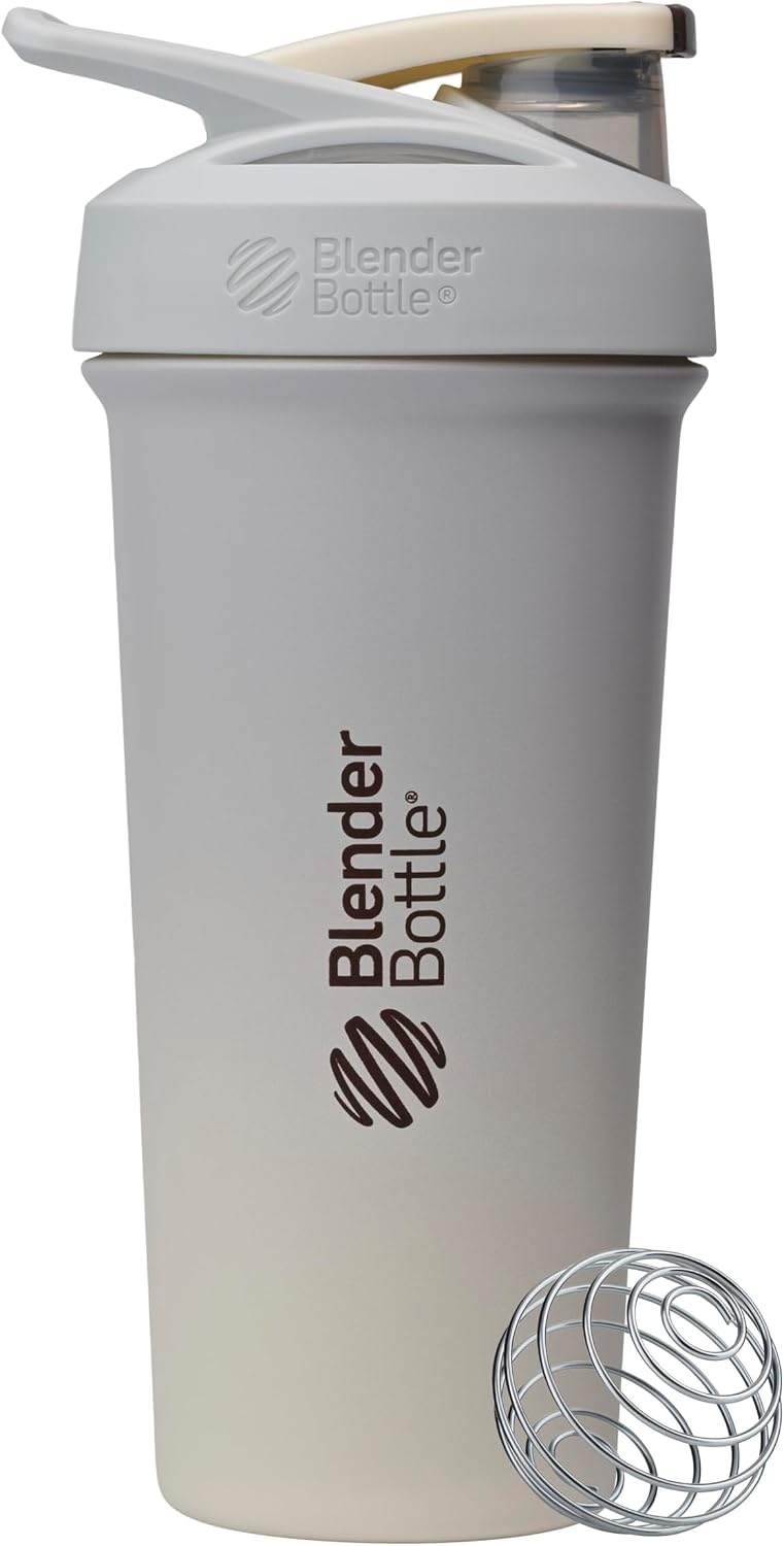 BlenderBottle Sport Sleek Stainless Steel Shaker Bottle 25 oz Grey/Tan Fog