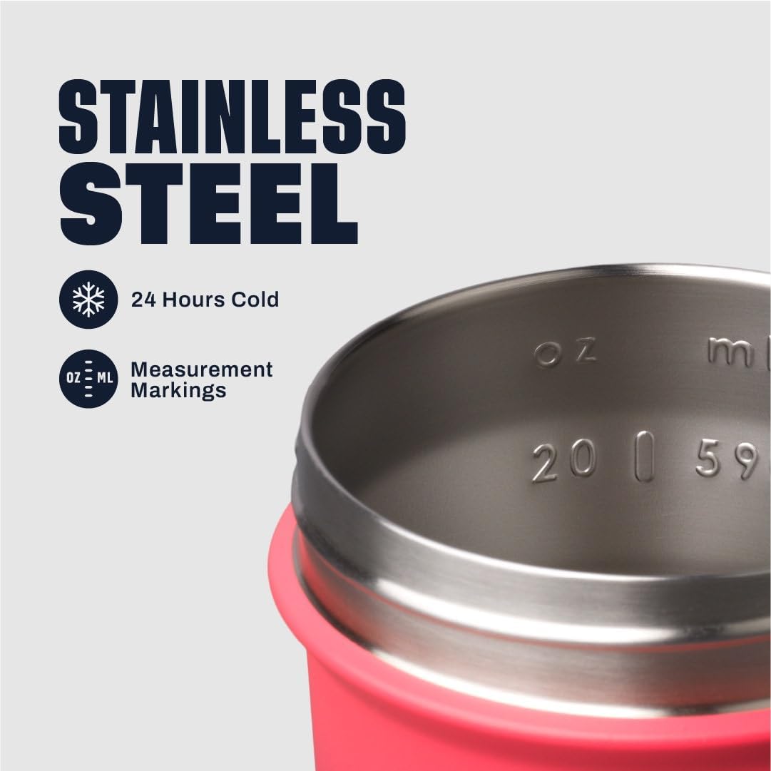 BlenderBottle Sport Sleek Stainless Steel Shaker Bottle 25 oz Neon Sunset
