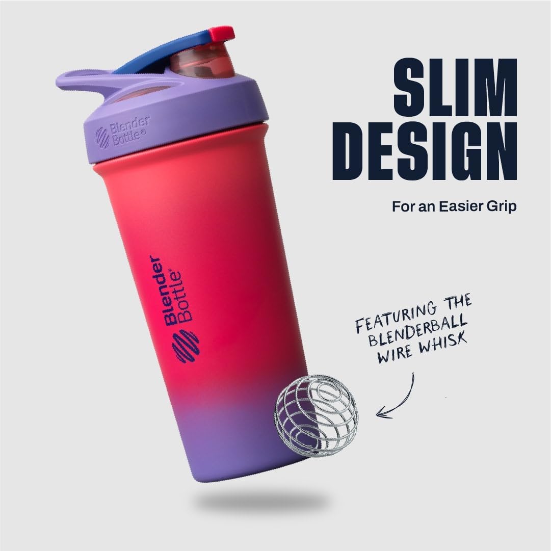 BlenderBottle Sport Sleek Stainless Steel Shaker Bottle 25 oz Neon Sunset