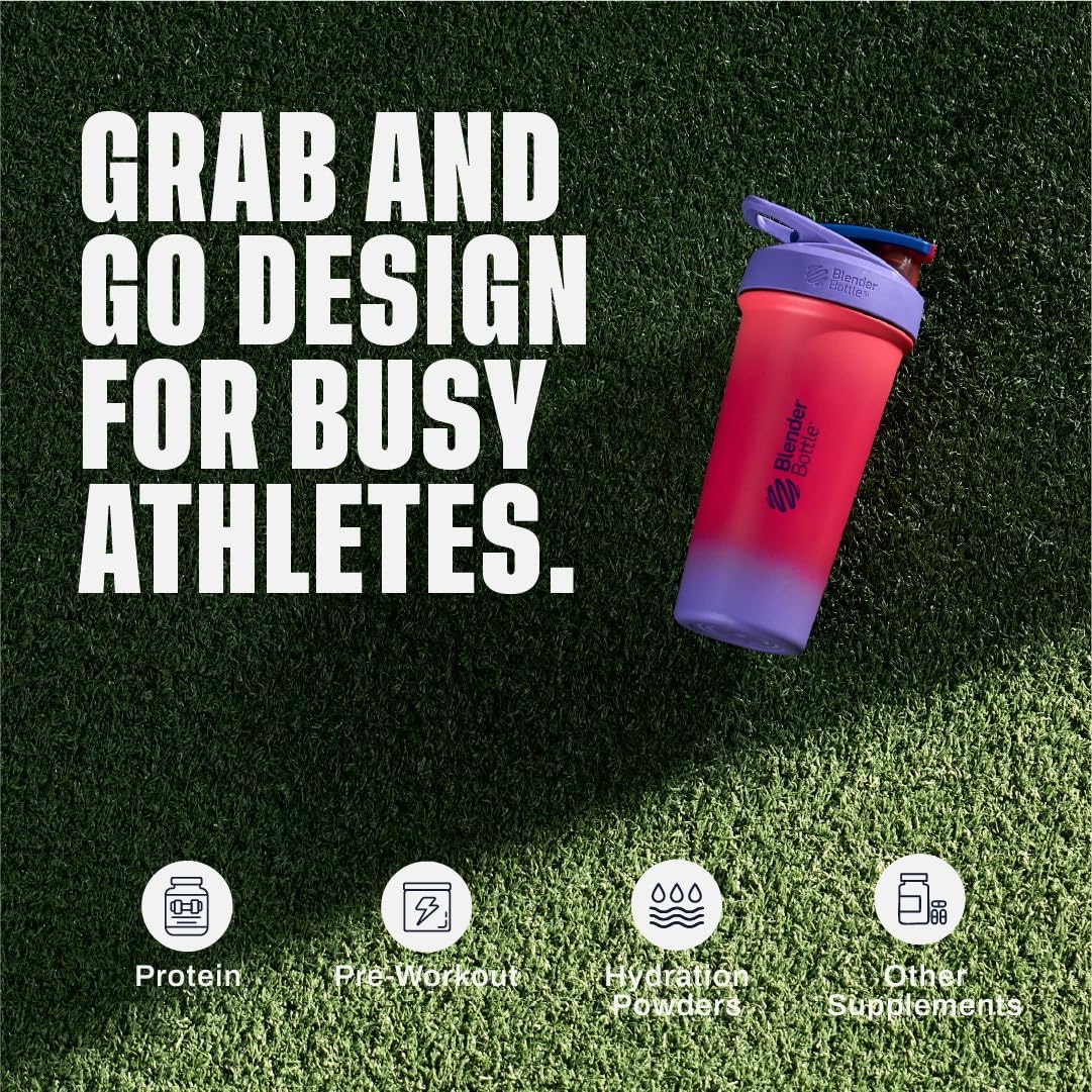 BlenderBottle Sport Sleek Stainless Steel Shaker Bottle 25 oz Neon Sunset