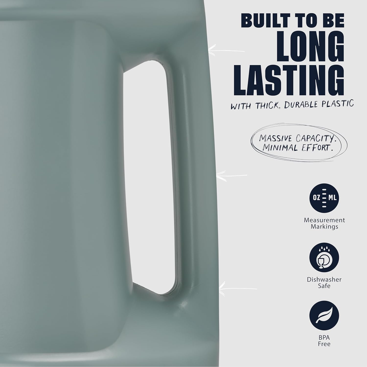 BlenderBottle Koda Jug Plastic Water Jug 74 oz Tan