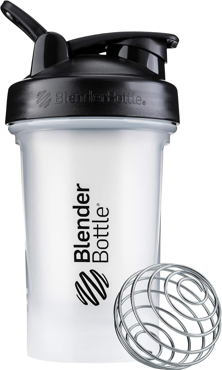 BlenderBottle Classic V2 Plastic Shaker Bottle 20 oz Clear/Black