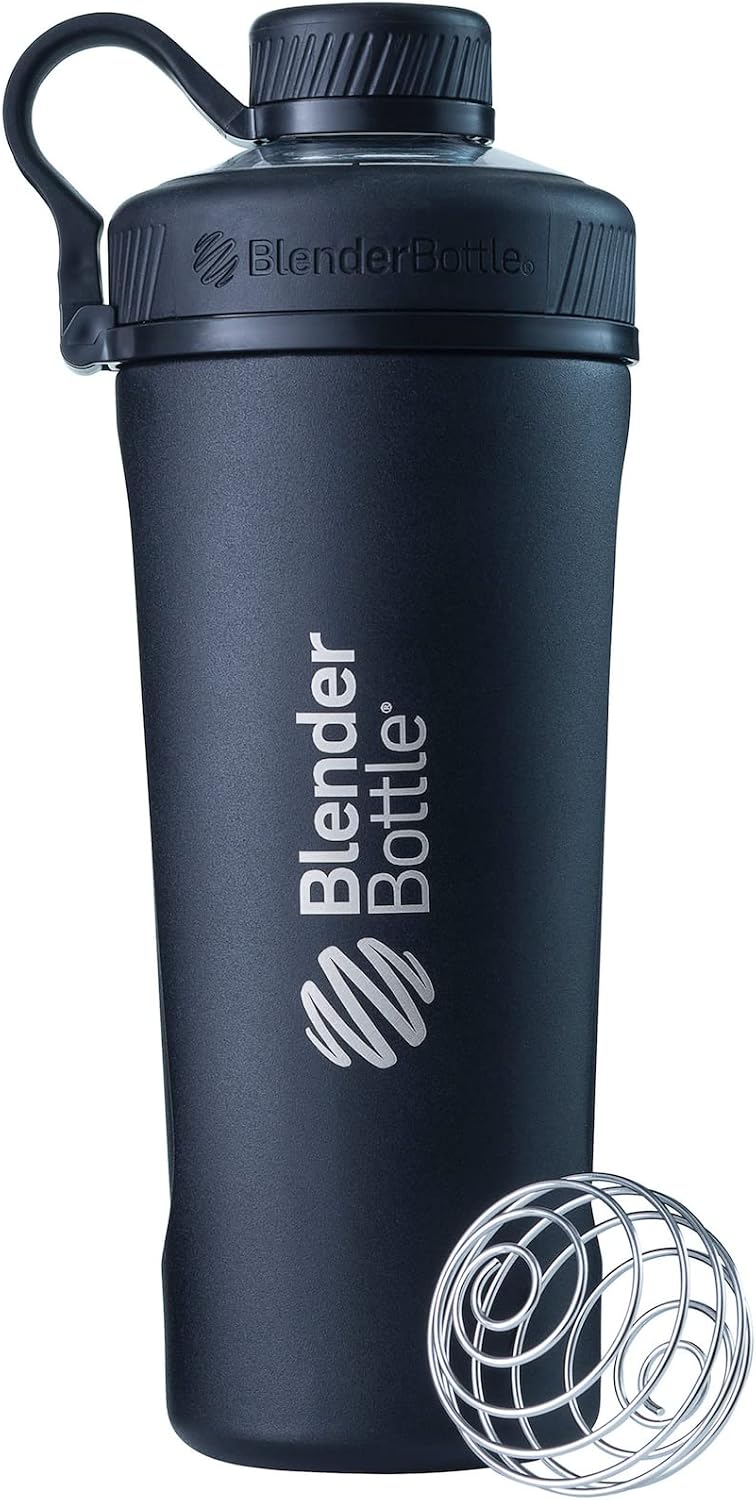 BlenderBottle Radian Stainless Steel Shaker Bottle 26 oz Black Matte Black