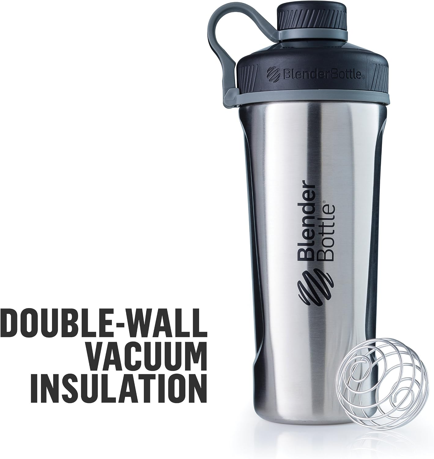 BlenderBottle Radian Stainless Steel Shaker Bottle 26 oz Black Matte Black