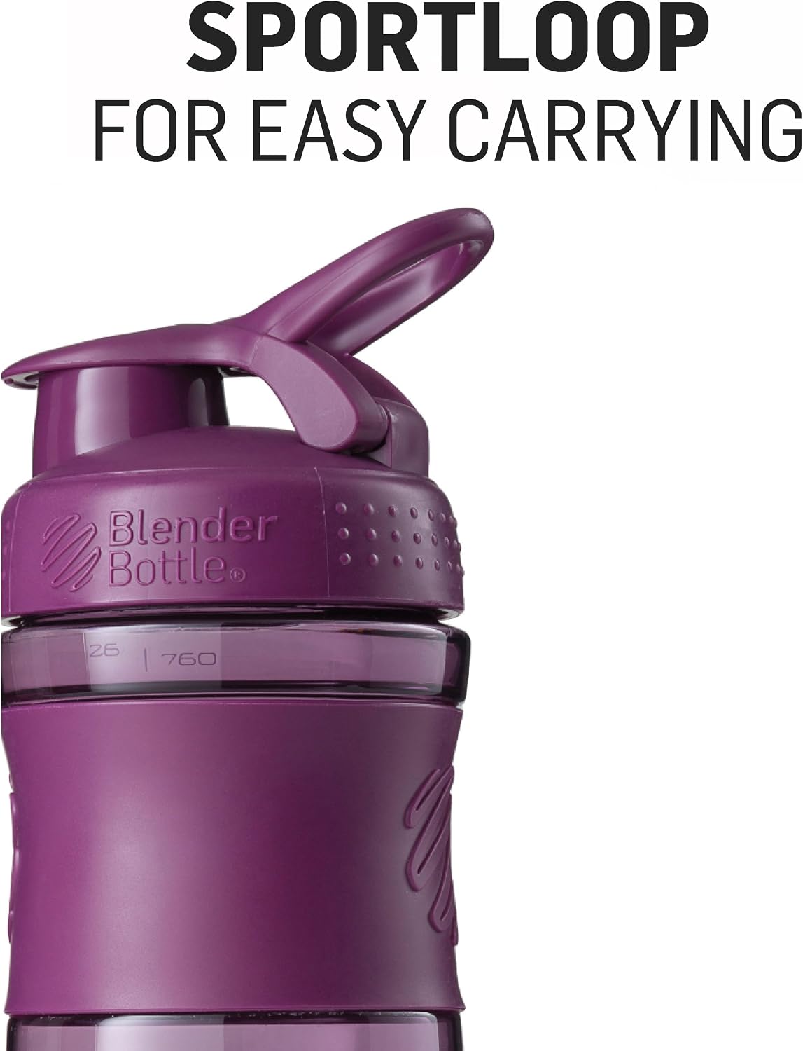 BlenderBottle SportMixer Tritan Grip Shaker Bottle, Black/Black, 20-Ounce