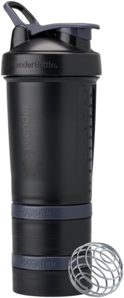 BlenderBottle C06343 ProStak V2-150cc + 100cc - Full-Color Black