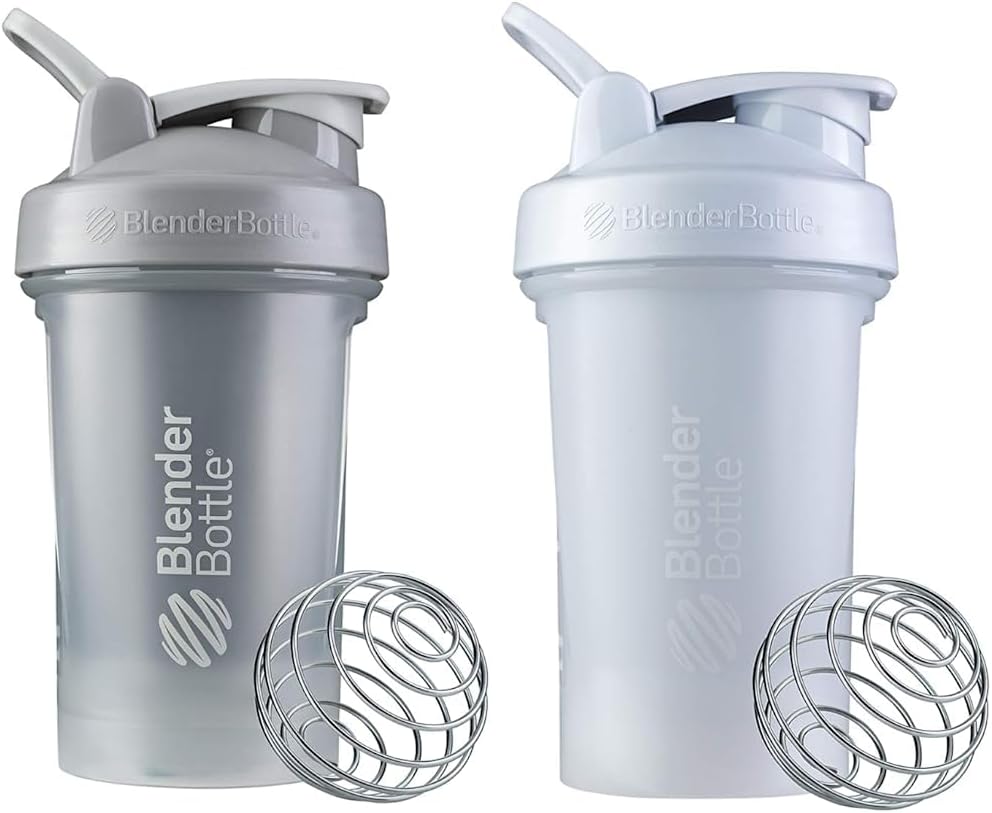 BlenderBottle Classic V2 Shaker Bottle, 20 oz, Pebble Grey, Stainless Steel - Protein Shakes and Pre Workout