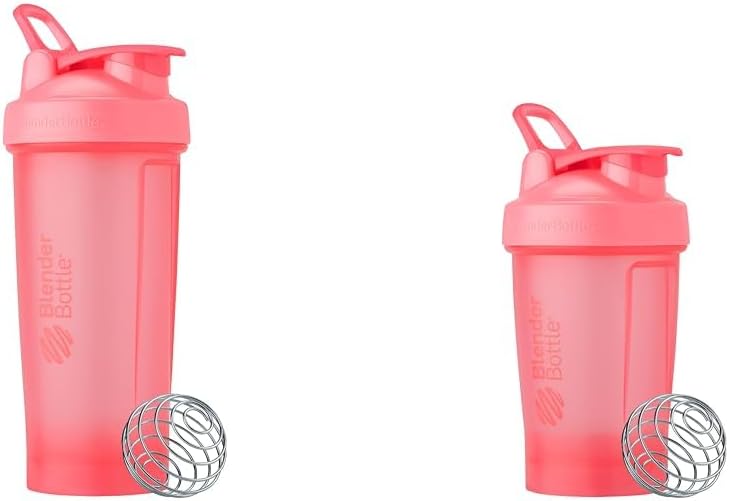 BlenderBottle Classic V2 Shaker Bottle Set - 28 & 20 Ounce, Light Pink