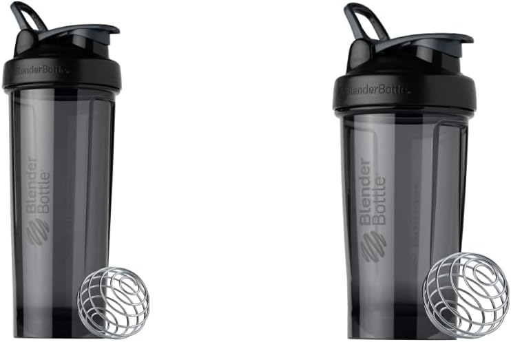 BlenderBottle Shaker Bottle Pro Series Perfect for Protein Shakes and Pre Workout, 32-Ounce (Black) and 24-Ounce (Black)
