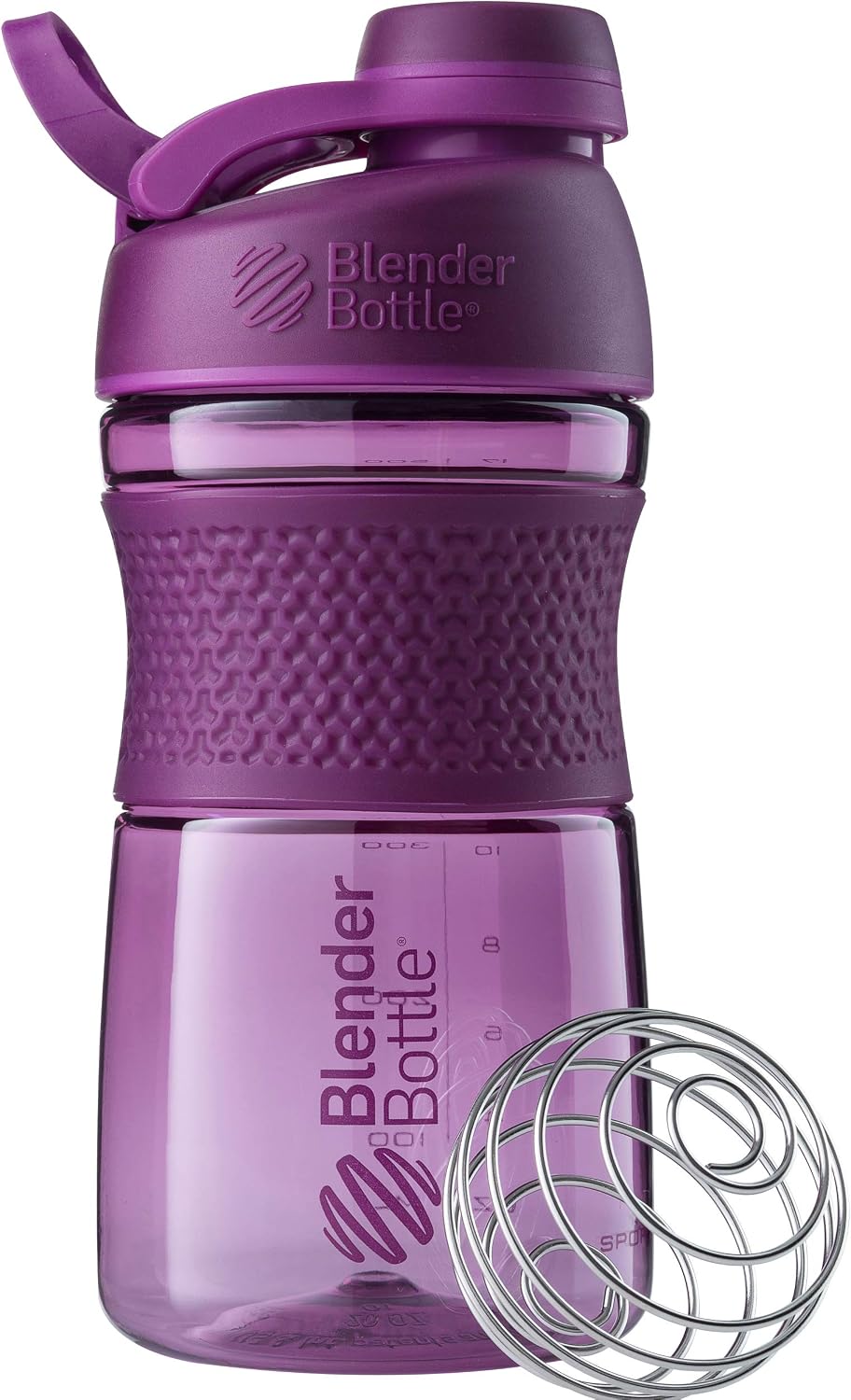 BlenderBottle 20-Ounce SportMixer Twist Cap Tritan Grip Shaker Bottles, Navy and Plum