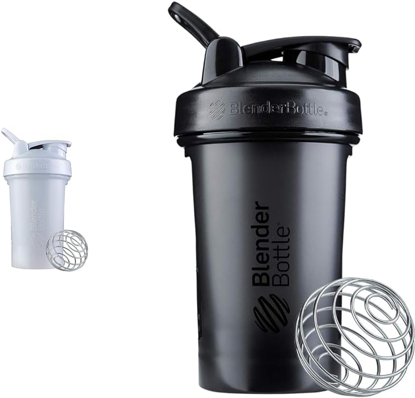 BlenderBottle Classic V2 20-Ounce Shaker Bottles, White and Black