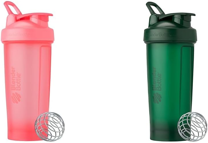 BlenderBottle Classic V2 Shaker Bottle 28-Ounce 2-Pack in Light Pink and Forest