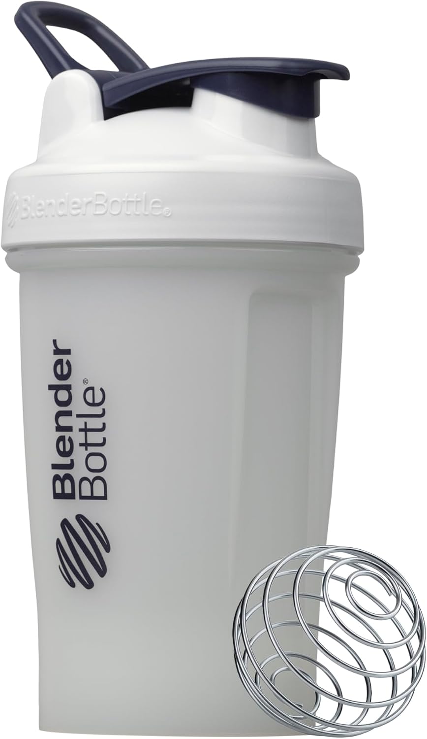 BlenderBottle Classic V2 Plastic Shaker Bottle 20 oz White Full-Color White