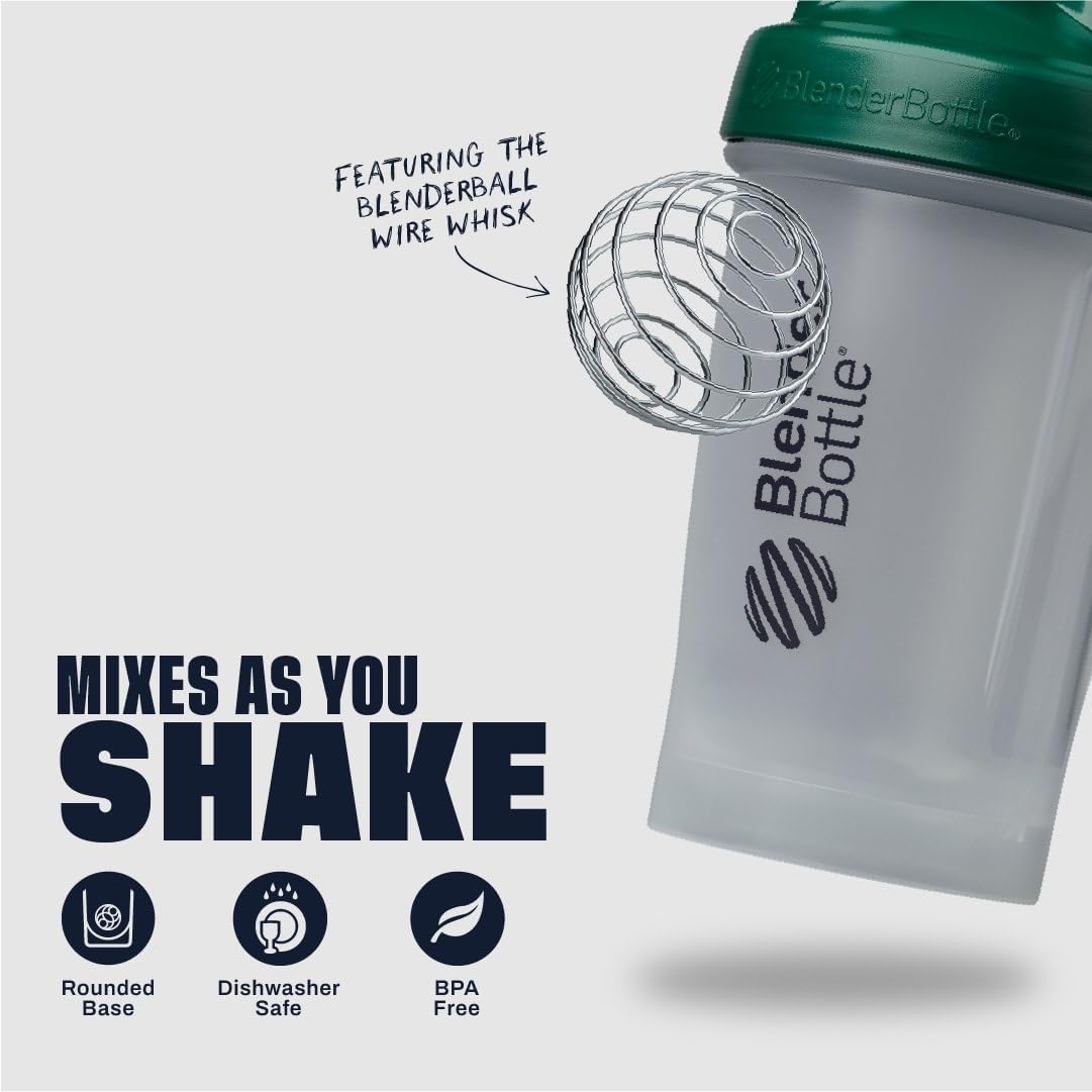 BlenderBottle Classic V2 Plastic Shaker Bottle 20 oz Green