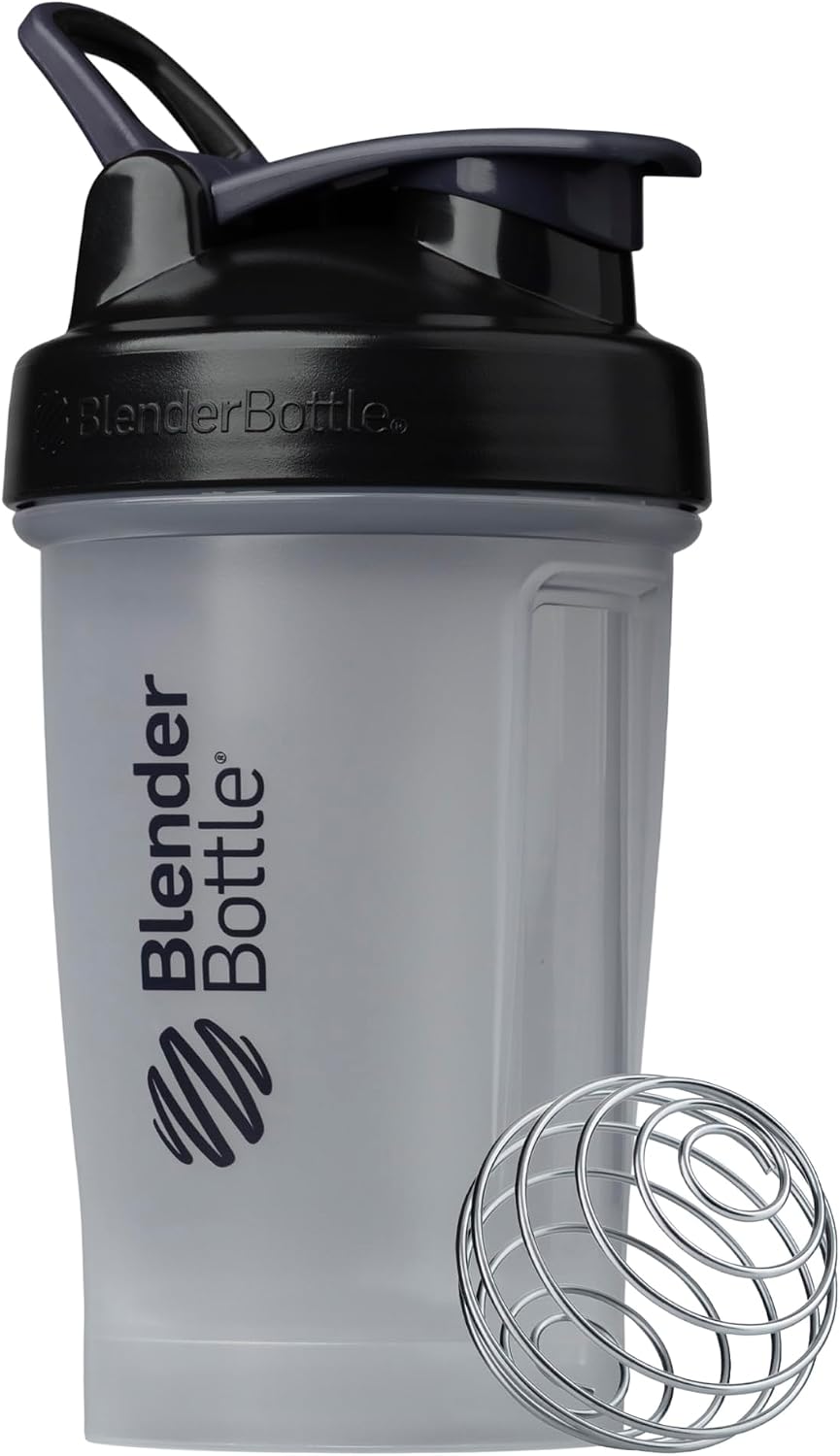 BlenderBottle Classic V2 Plastic Shaker Bottle 20 oz Black Clear