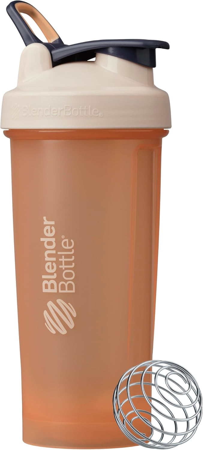 BlenderBottle Classic V2 Plastic Shaker Bottle 28 oz Tan/Orange Full-Color Tan/Orange
