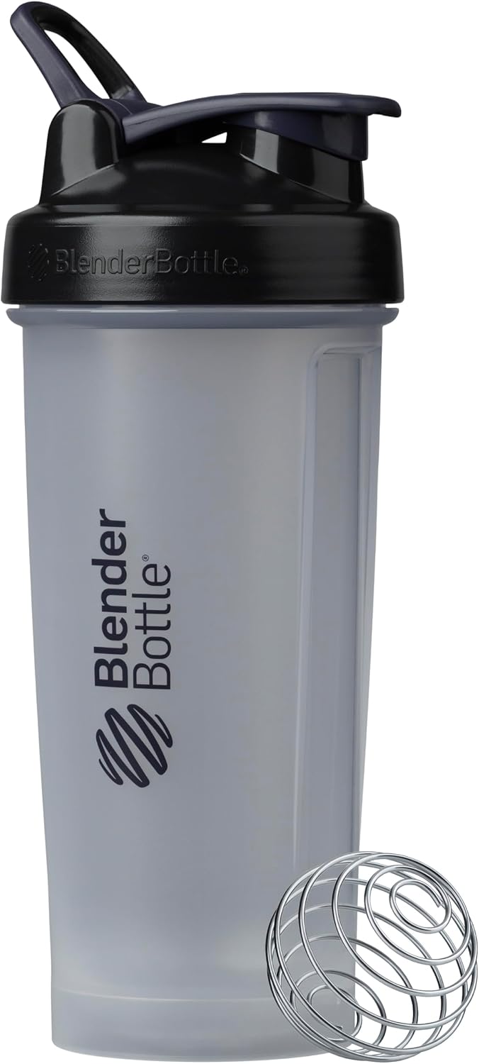 BlenderBottle Classic V2 Plastic Shaker Bottle 28 oz Black Clear