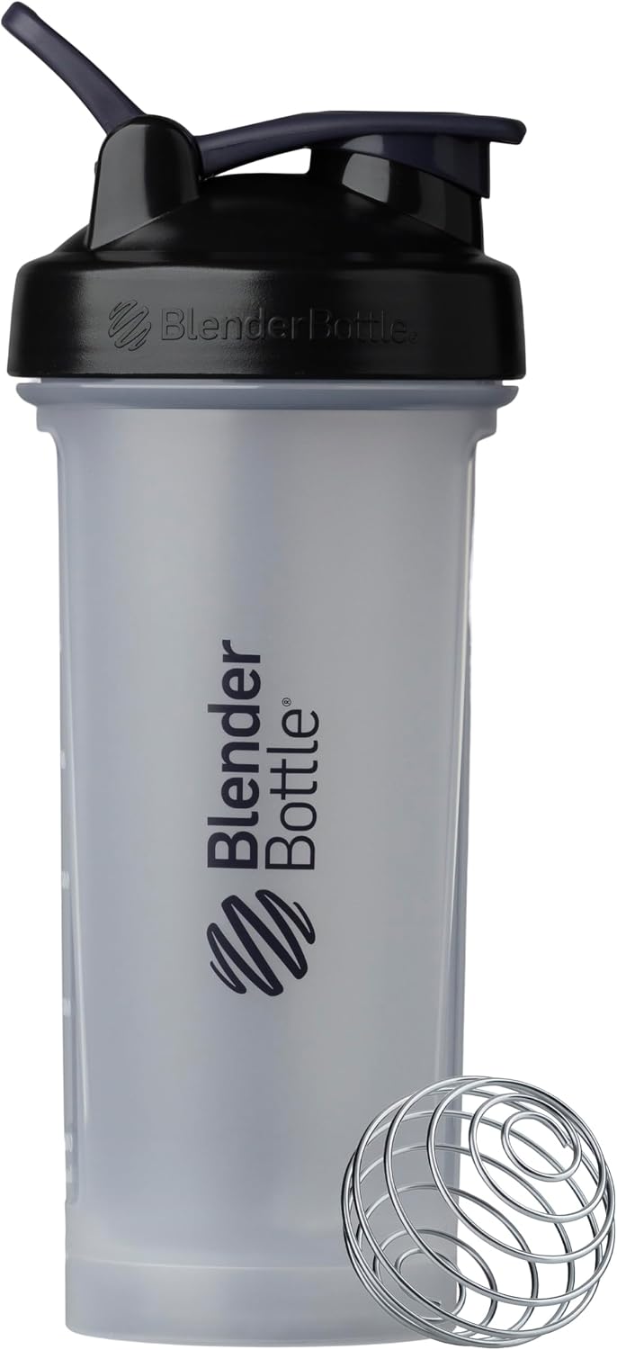 BlenderBottle Classic V2 Plastic Shaker Bottle 28 oz Black Clear
