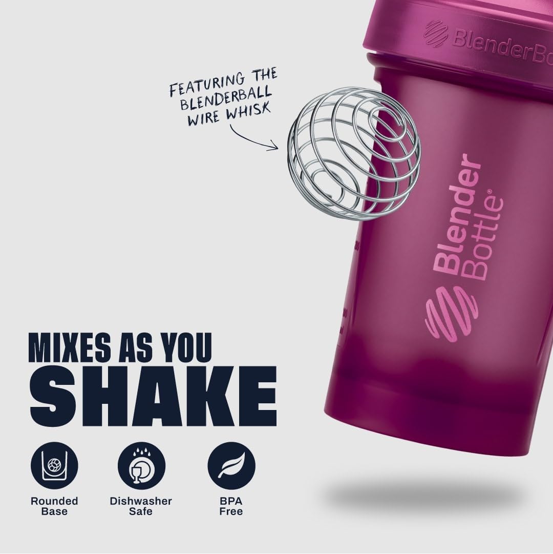 BlenderBottle Classic V2 Plastic Shaker Bottle 28 oz Plum