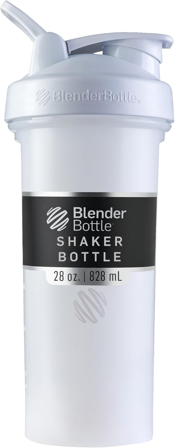 BlenderBottle Classic V2 Plastic Shaker Bottle 28 oz White Full-Color White