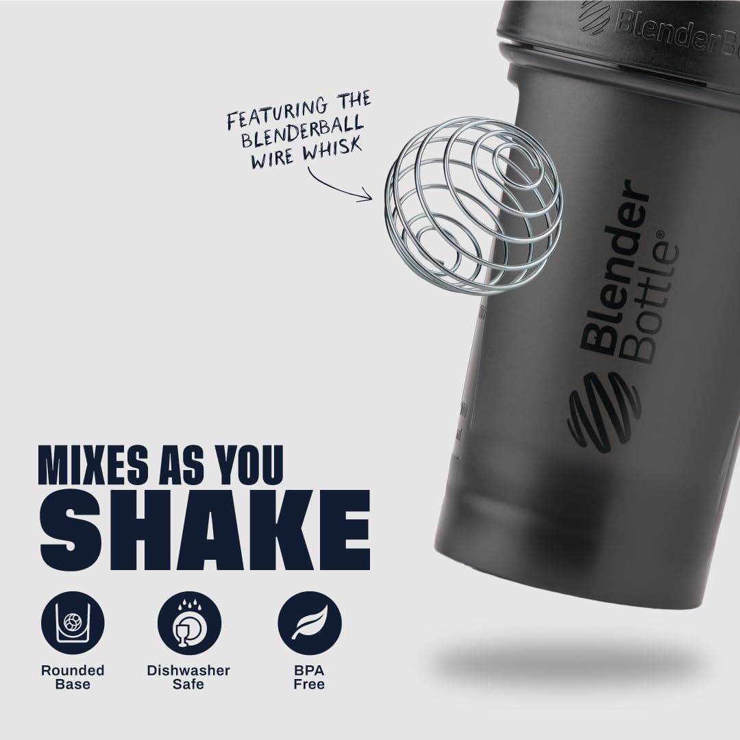 BlenderBottle Classic V2 Plastic Shaker Bottle 28 oz Black