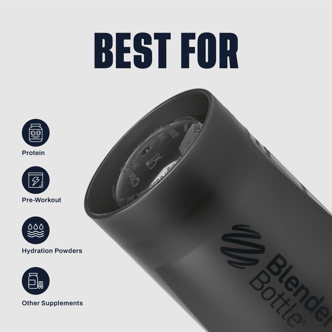 BlenderBottle Classic V2 Plastic Shaker Bottle 28 oz Black