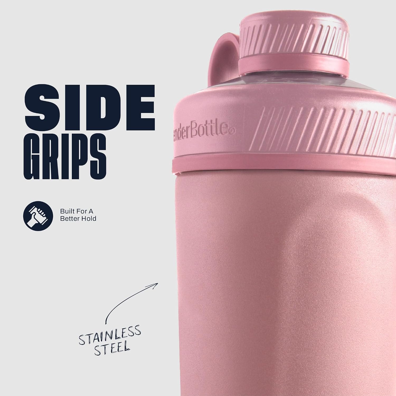 BlenderBottle Radian Stainless Steel Shaker Bottle 26 oz Rose Pink