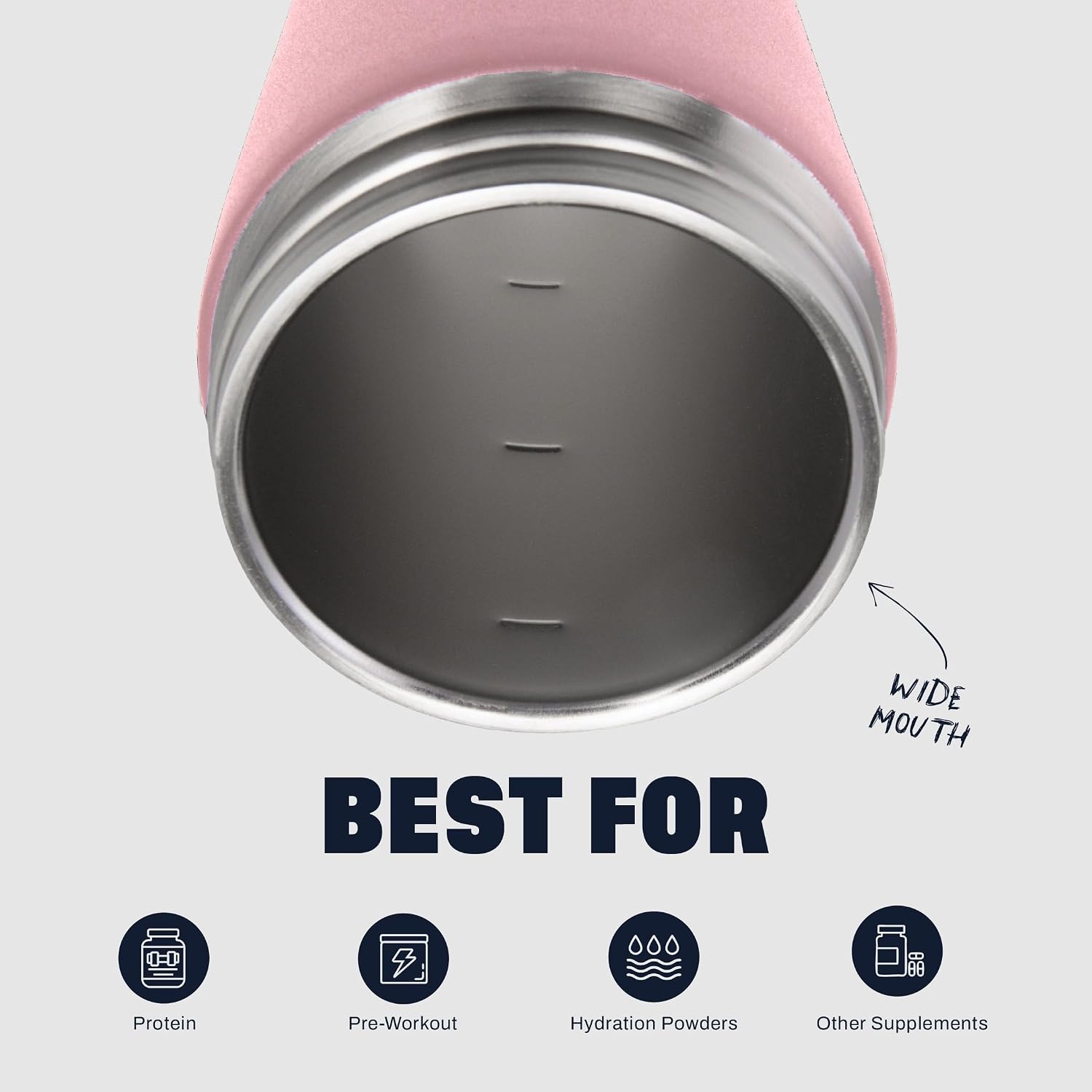 BlenderBottle Radian Stainless Steel Shaker Bottle 26 oz Rose Pink