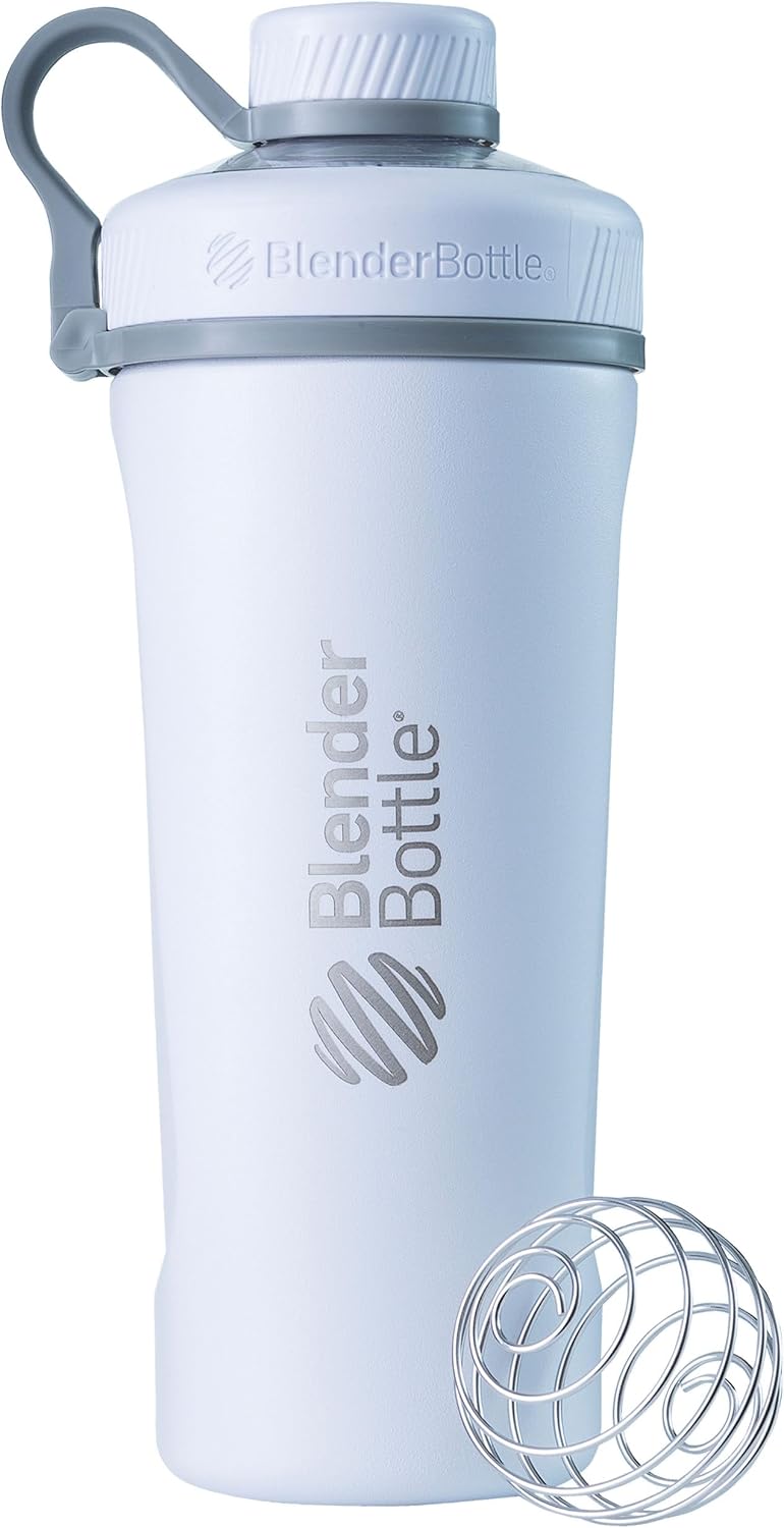 BlenderBottle Radian Stainless Steel Shaker Bottle 26 oz White Matte White