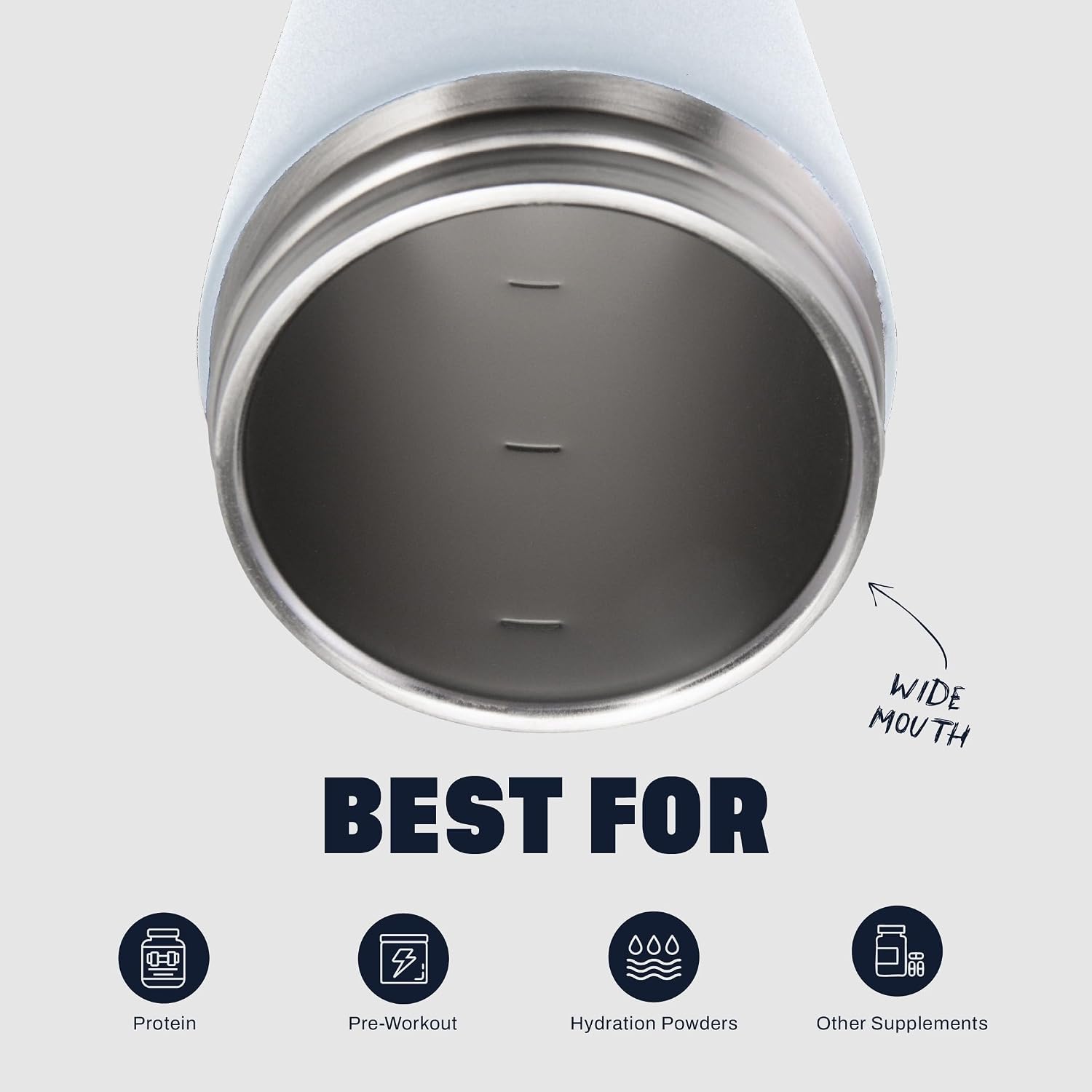 BlenderBottle Radian Stainless Steel Shaker Bottle 26 oz White Matte White