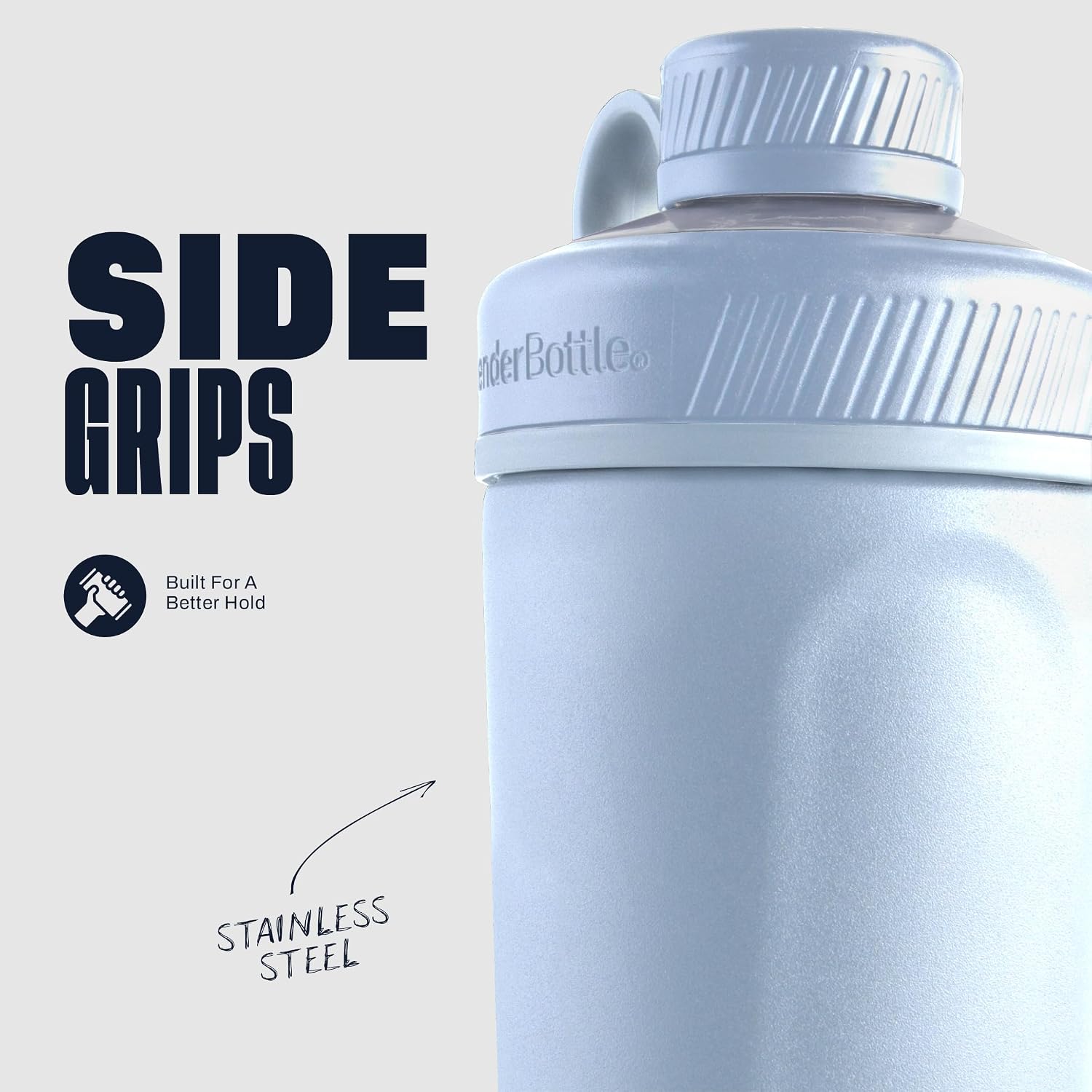 BlenderBottle Radian Stainless Steel Shaker Bottle 26 oz Matte Arctic Blue